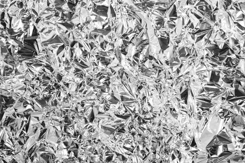 Shiny metal silver aluminum foil texture for background. royalty free stock photo